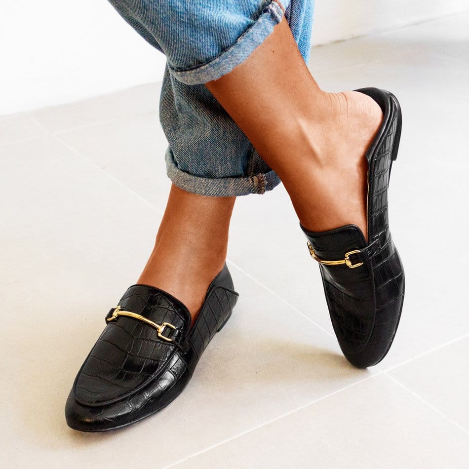 Croc embossed sale loafers