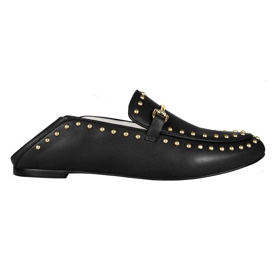 Vinci Shoes Boston Black Studded Loafers