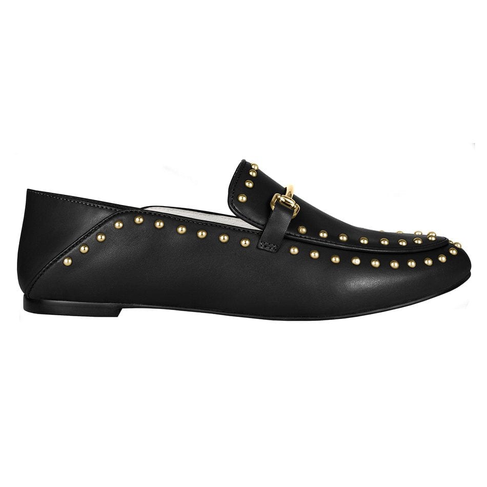 Vinci Shoes Boston Black Studded Loafers