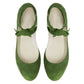 Vinci Shoes Millitary Green Ballerinas