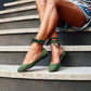 Vinci Shoes Millitary Green Ballerinas